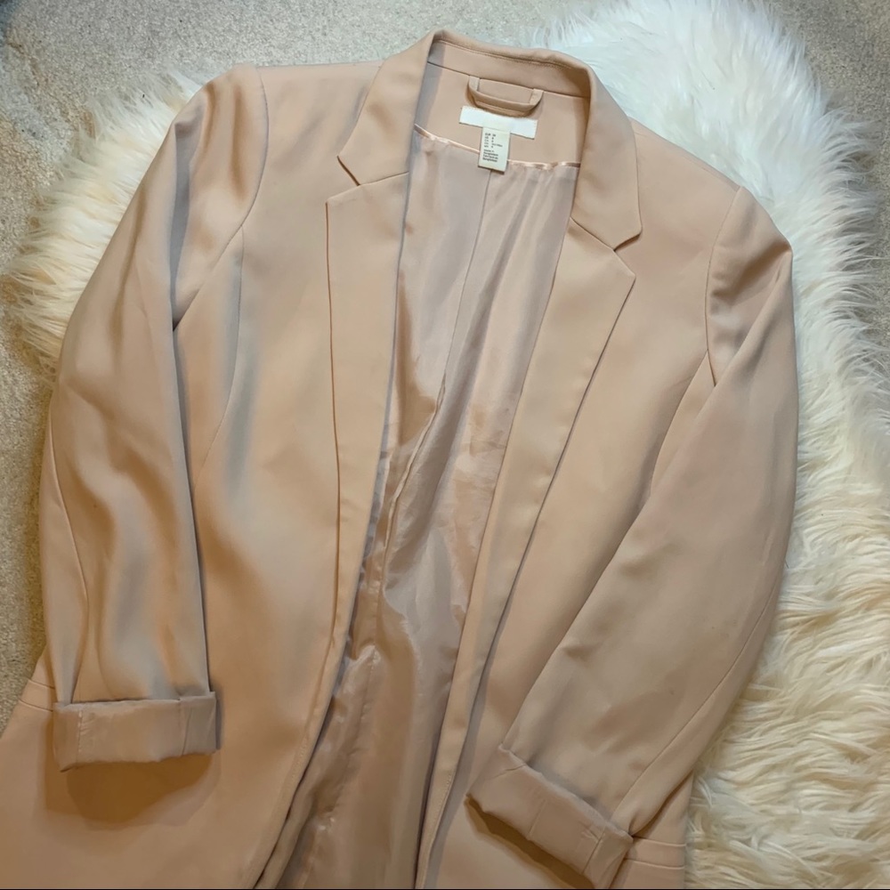 H&M blush pink liner blazer